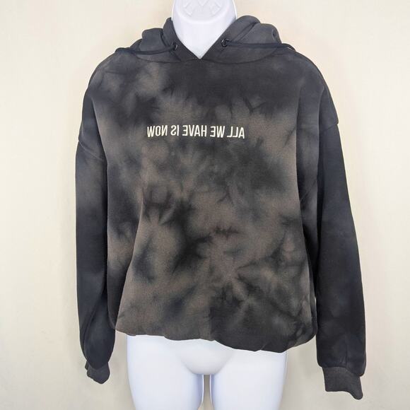 Eggie Sweater Womens XS Black 'All We Have Is Now' Cropped Hoodie Streewear Fall - Picture 1 of 9